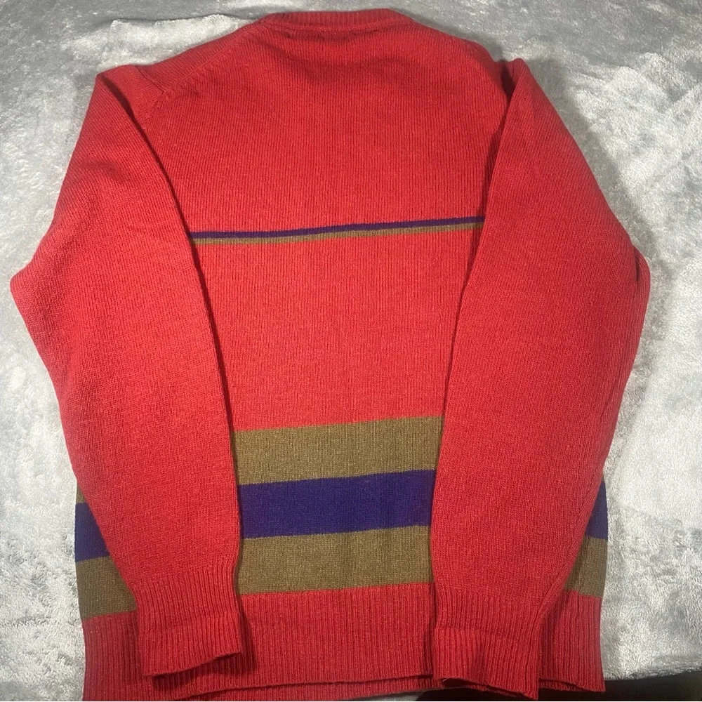 Vintage Sweater Men’s Large 100% Lambs Wool Knit Daniel Hechter Crew Neck LS - Picture 2 of 8